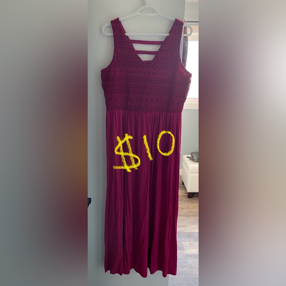 Ricki's Burgundy Lace Maxi Dress